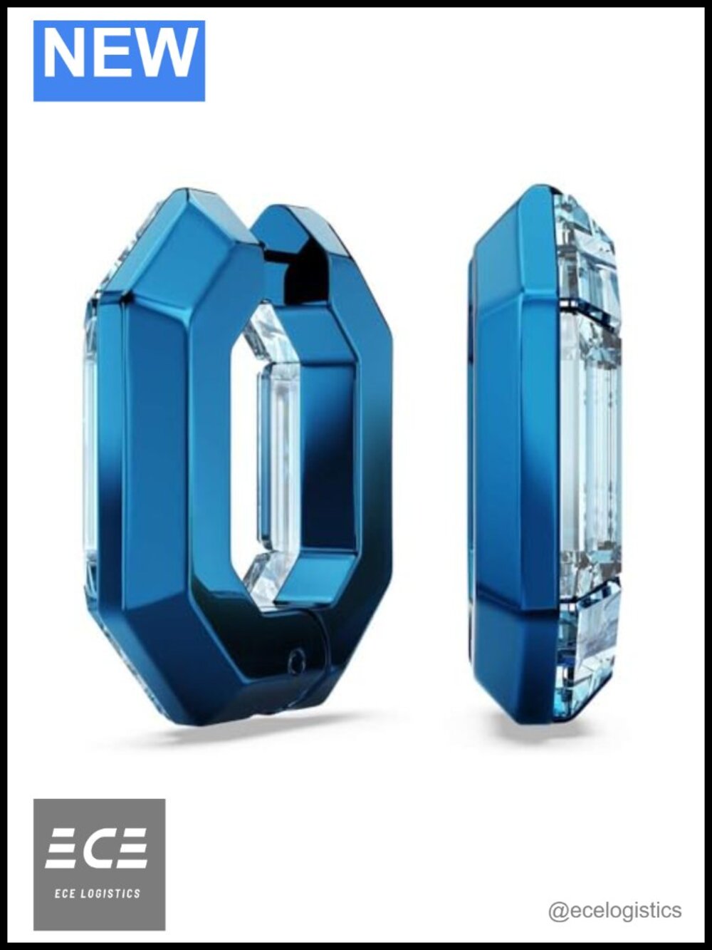 Swarovski Lucent Hoop Earrings Octagon Small Hinged Post